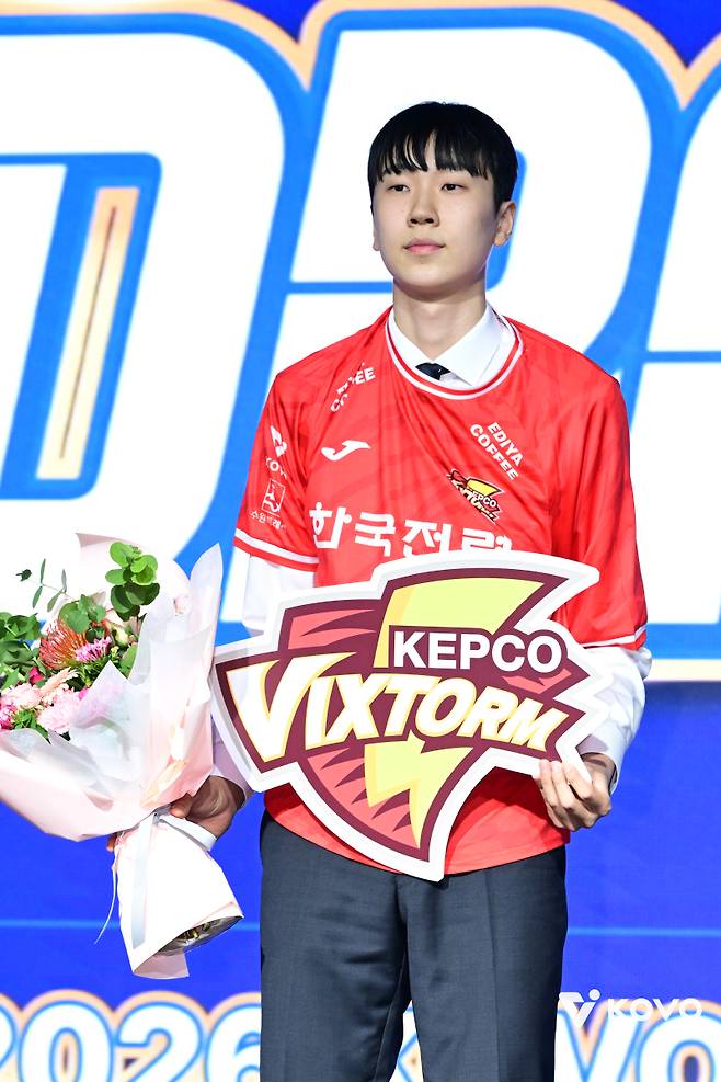 전체 1순위로 한국전력의 지명을 받은 방강호. 사진=KOVO 제공