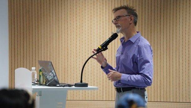 Geefwee Boedoe speaks during a master class session at the Webtoon Convergence Center in Bucheon, Gyeonggi Province, Sunday (Bucheon International Animation Festival)