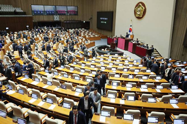 국회에서 26일 본회의가 열리고 있다. 연합뉴스