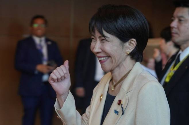 다카이치 사나에 일본 총리가 26일(현지시간) 말레이시아 쿠알라룸프르에서 열린 아세안 정상회의에 참석하고 있다. 연합뉴스