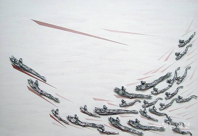 '물처럼 바람처럼'. 알루미늄, 아크릴.