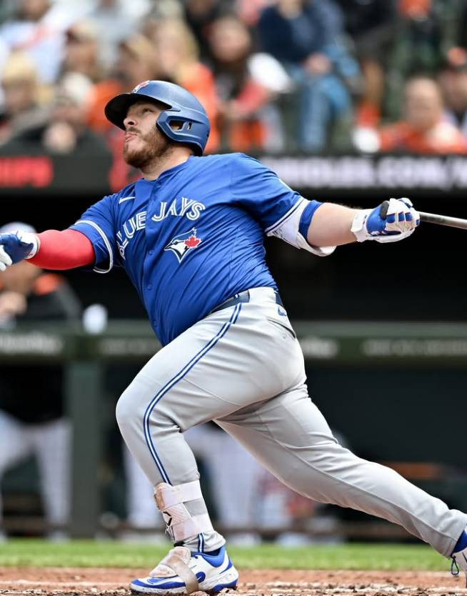 (글라스노우를 상대로 역전 3점포를 터트린 토론토 포수 커크)