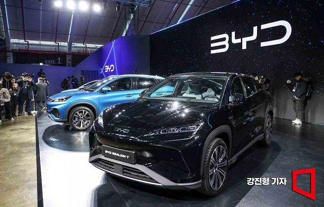 지난 1월 인천 상상플랫폼에서 열린 중국 전기차 브랜드 'BYD 브랜드 런칭 미디어 쇼케이스' 현장 모습. 인천=강진형 기자