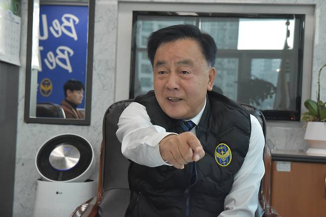 프로축구 인천유나이티드 조건도 대표이사가 29일 열린 기자간담회에서 승격소감을 말하고 있다. <사진=인천유나이티드 제공>