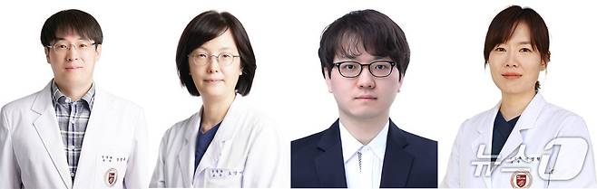 (왼쪽부터)고려대 구로병원 신경과 강성훈·오경미 교수, 암연구소 강민웅 연구교수, 안암병원 신경과 백경원 교수.(고려대 구로병원 제공.)