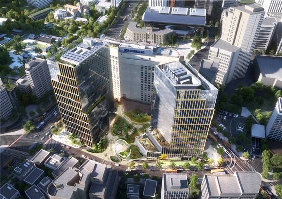 서울 중구 서울광장 인근 3개 빌딩이 리모델링되면 공공개방공간이 활성화된다. [사진 서울시]