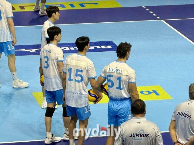 대한항공 김관우와 러셀./이보미 기자