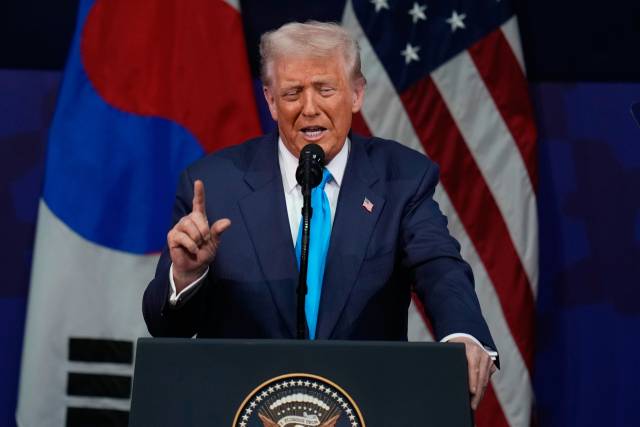 트럼프 미국 대통령이 APEC CEO 서밋에서 특별연설을 하고 있다. 연합뉴스