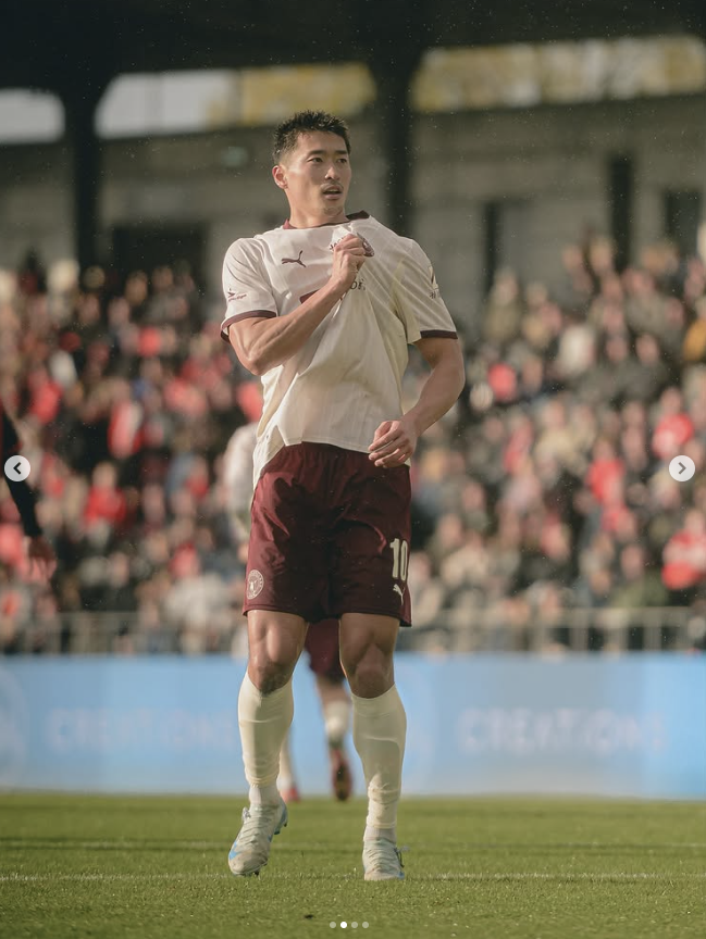 미트윌란 조규성이 26일 시즌 4호골을 터뜨린 뒤 기뻐하고 있다. 미트윌란 SNS