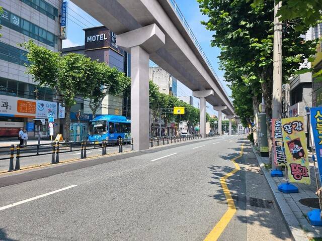 대구교통공사가 4호선 건설 관련 경관 시뮬레이션을 통해 나온 북구 대현로 이미지. 대구교통공사 제공