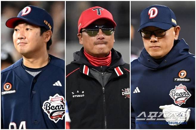 왼쪽부터 김지용, 정재훈, 박정배 코치. KIA 타이거즈와 두산 베어스의 투수 파트 코치 트레이드다. 스포츠조선DB
