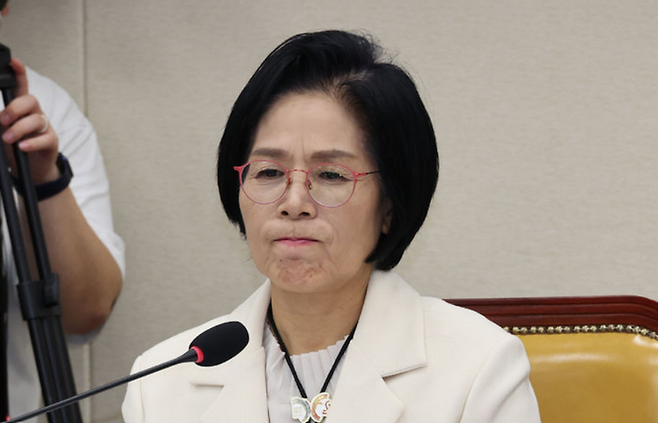 최민희 국회 과학기술정보방송통신위원회 위원장이 29일 오후 서울 여의도 국회에서 열린 과학기술정보방송통신위원회 국정감사에서 감사를 주재하고 있다. ⓒ뉴시스