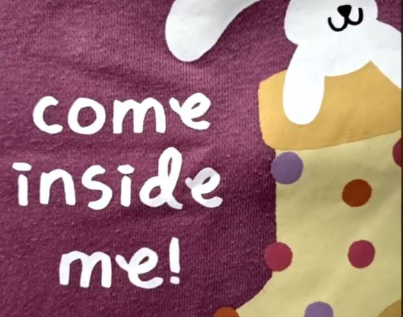 국내 한 SPA 브랜드에서 성적인 영어 문구가 적혀 있는 여성 아동복 제품을 판매해 논란이 일고 있다. 사진은 해당 제품. [사진=JTBC 사건반장 캡처]