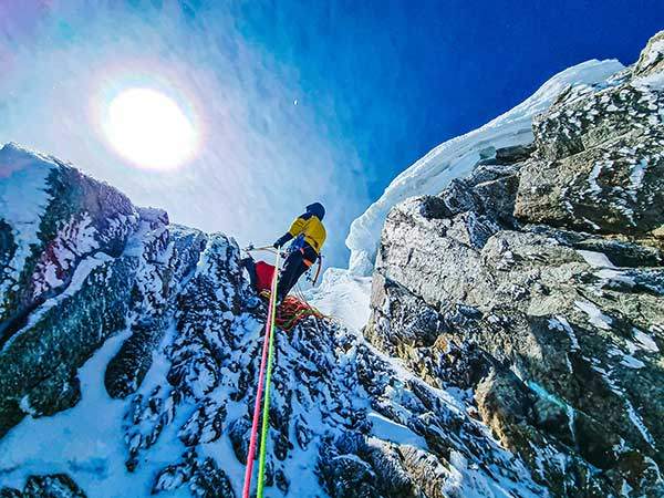 그랑조라스 북벽 정상 부근.