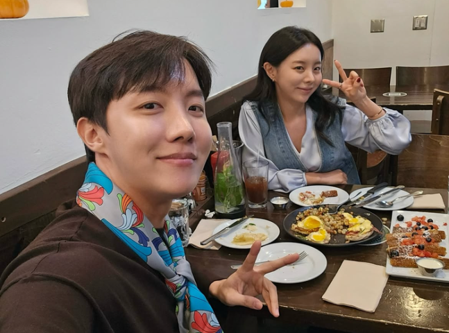 제이홉과 정지우. 사진|정지우 SNS