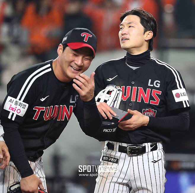 ▲ 박해민 오지환 ⓒ곽혜미 기자