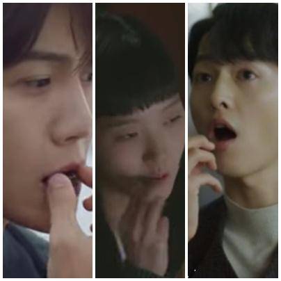 배우 김선호, 김고은, 송중기가 각기 다른 드라마에서 같은 사탕을 먹고 있는 장면. 모두 인도네시아 커피 사탕이다. 외국 기업 제품 간접광고(PPL)다. KBS, SBS, tvN 등 영상 캡처