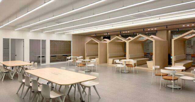 주말에는 카페로 사용하고 평일에는 세미나실로 쓸 수 있는 공간.