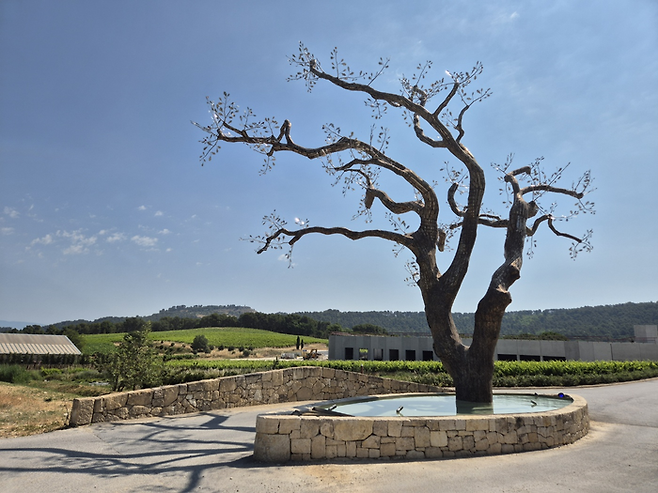 와이너리의 한가운데에서 이정표 역할을 하는 티아-투이 응우옌의 [생명의 꽃] ©김슬기