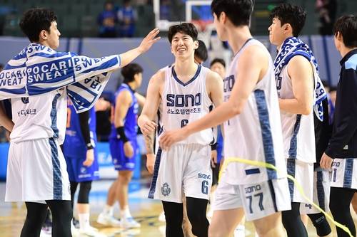 승리에 기뻐하는 소노의 에이스 이정현 [KBL 제공. 재판매 및 DB 금지]
