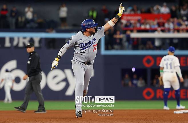 ▲ LA 다저스 미겔 로하스 9회 동점 솔로포