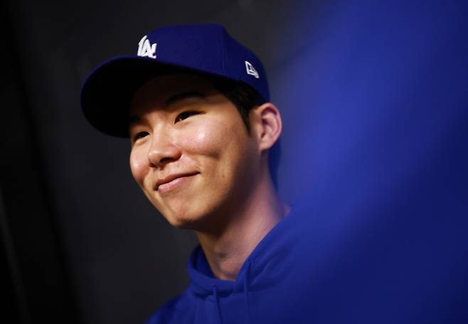 월드시리즈를 앞두고 팀 훈련을 소화하는 김혜성. AFP연합뉴스