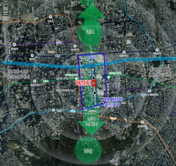 지난 7월 서울시가 공개한 세운재정비촉진지구. 서울시 제공