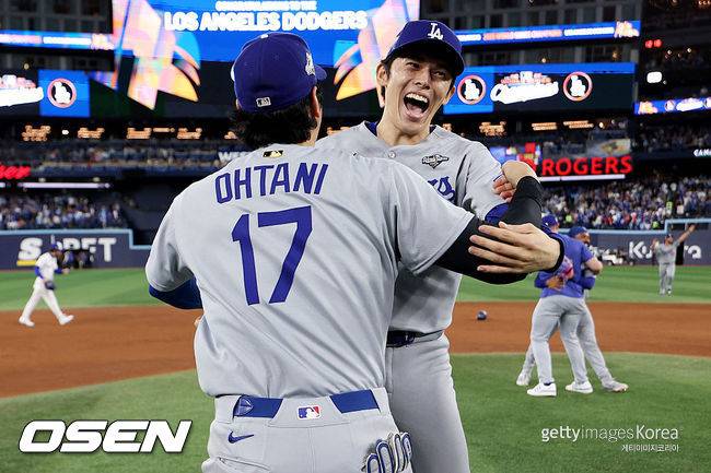 [사진] LA 다저스 오타니 쇼헤이와 사사키 로키. ⓒGettyimages(무단전재 및 재배포 금지)