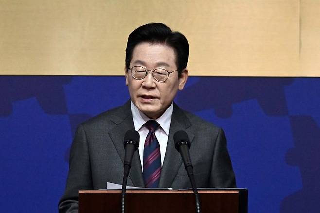 이재명 대통령이 지난달 29일 경북 경주예술의전당에서 열린 'APEC CEO(최고경영자) 서밋' 개회식에서 특별연설을 하고 있다. ⓒ연합뉴스