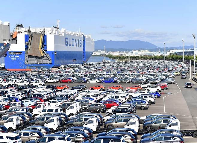 현대차 울산공장 수출선적부두. 2025.1.14. (ⓒ뉴스1, 무단 전재-재배포 금지)