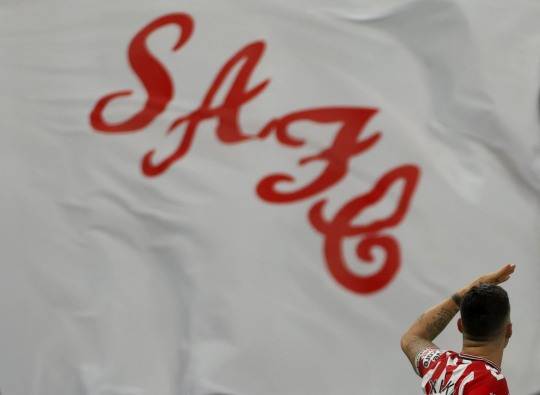 선덜랜드 입단 이후 첫 득점을 터트리고 기뻐하는 그라니트 자카. 사진[로이터=연합뉴스]