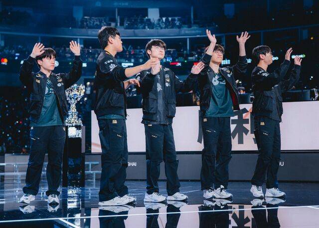 TOP e스포츠를 꺾고 결승전에 진출한 T1. 라이엇 게임즈 제공