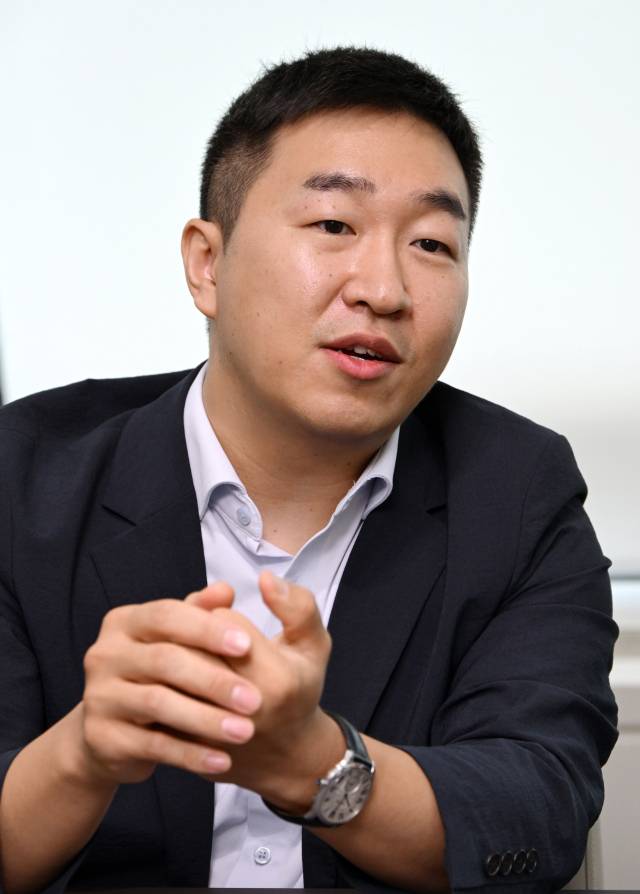 19일 서울 강남구 스틱벤처스에서 AI 투자 VC 심사역들이 인터뷰를 갖고 있다. 조진환 미래에셋벤처투자 이사. 성형주 기자 2025.08.19