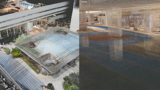 전용 장비를 통해 코엑스 실내외 현실 세계를 '디지털 트윈'으로 구현한 모습. 네이버