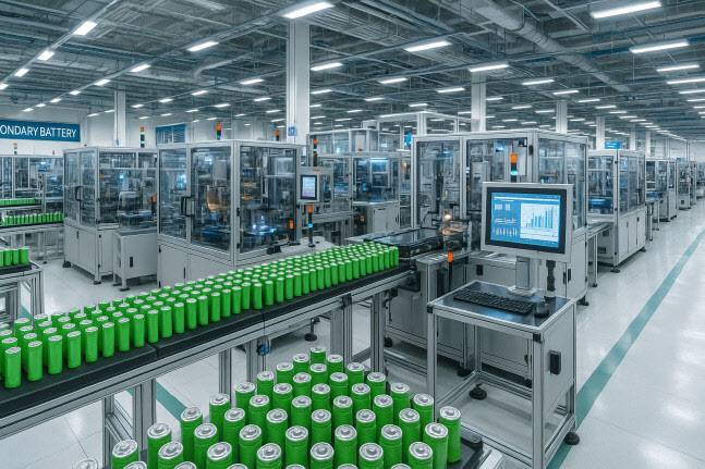 2차 전지 생산 공장을 가상 이미지로 표현한 모습(출처=챗GPT)
