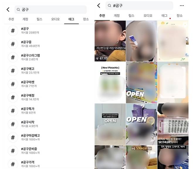 인스타그램 ‘#공구’ 해시태그에 259만개 게시물이 올라와있다. 인스타그램 화면 캡처