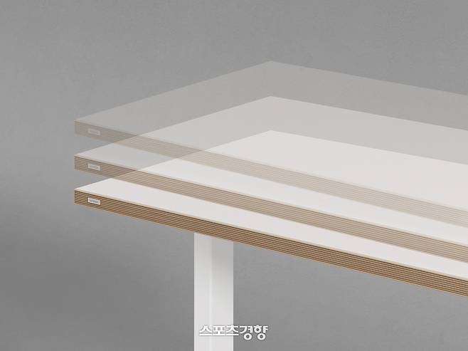 데스커가 만든 모션데스크. 충돌 방지 기능을 갖추고 있다 .