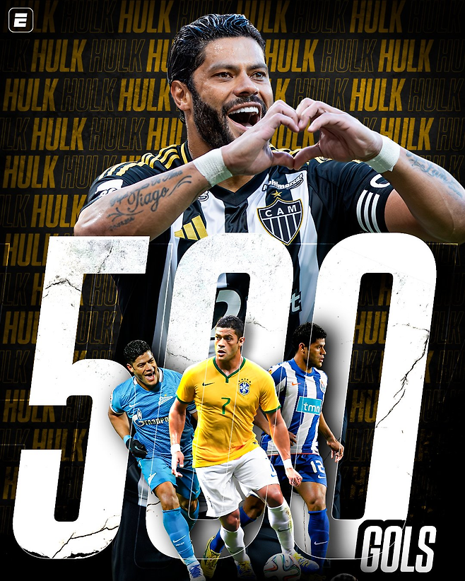 통산 500골을 터뜨린 헐크. SC브라질 SNS