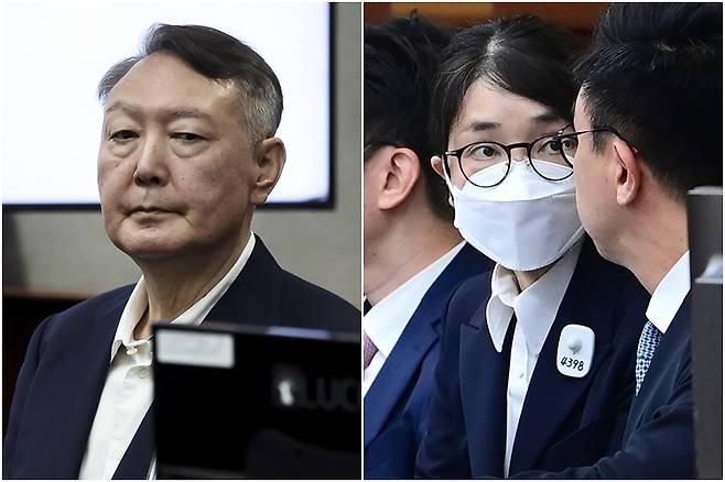 법정 출석한 윤석열·김건희