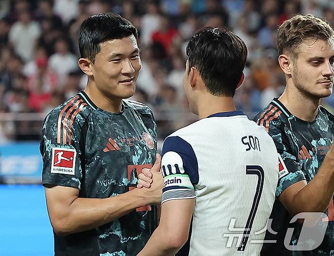 김민재(왼쪽)와 손흥민 2024.8.3/뉴스1 ⓒ News1 김진환 기자
