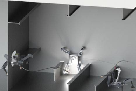 스타트업 디든로보틱스가 만든 사족보행 로봇은 자석 발바닥을 이용해 조선소 등 산업 현장의 철제 구조물을 자유롭게 이동할 수 있다. [사진 디든로보틱스]