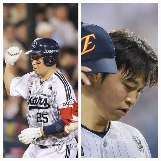 양의지(왼쪽)와 엄상백 [연합뉴스 자료사진]