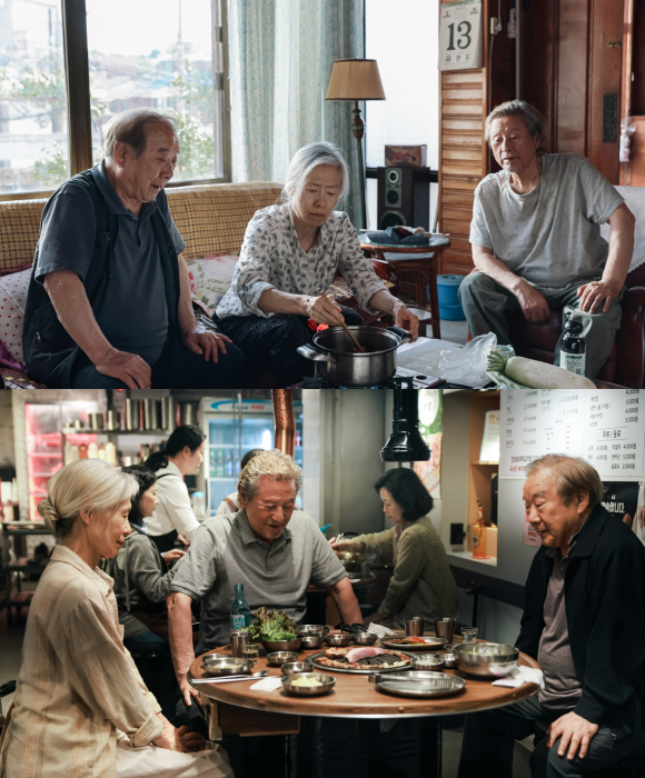 배우 박근형 장용 예수정(위쪽부터)이 연기 호흡을 맞춘 '사람과 고기'는 독립영화 흥행 기준인 1만 명을 가뿐히 넘어서고 2만 관객을 돌파하며 조용하지만 꾸준히 흥행을 이어가고 있다. /㈜트리플픽쳐스