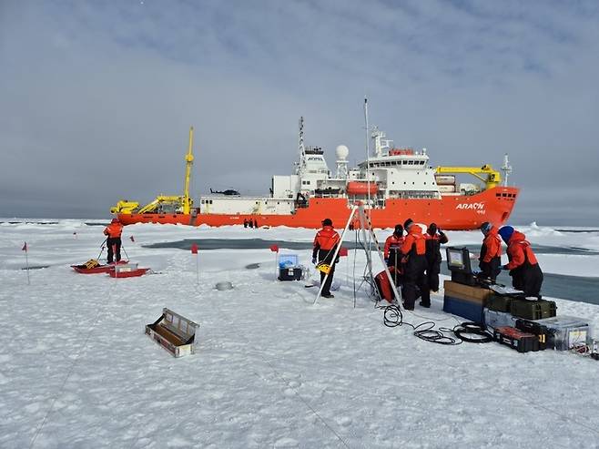 국내 유일 쇄빙선 아라온호. [해양수산부 제공]