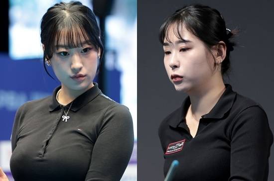 1차예선부터 5연승을 거두며 8강에 오른 장가연(왼쪽)과 송민지가 종반전으로 향하는 하이원배LPBA챔피언십의 ‘태풍의 눈’으로 부상했다. 장가연은 임정숙, 송민지는 이우경을 상대로 8강전을 치른다. (사진=PBA)