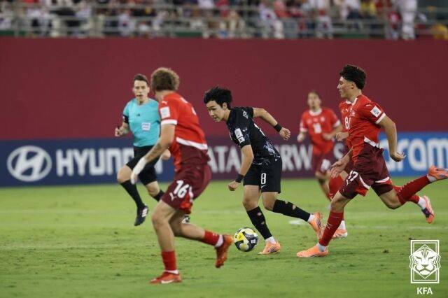 한국과 스위스의 경기장면/대한축구협회 제공