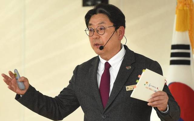 ▲홍태용 김해시장. ⓒ프레시안(조민규)