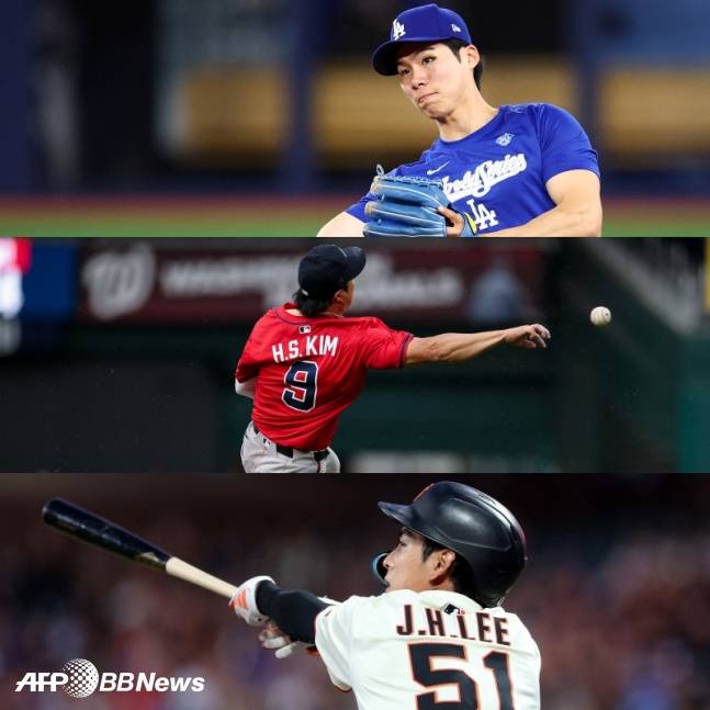 위쪽부터 김혜성(LA 다저스), 김하성(FA), 이정후(샌프란시스코). /AFPBBNews=뉴스1