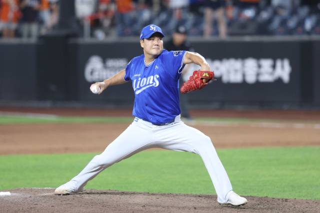 삼성 라이온즈의 김태훈. 삼성제공