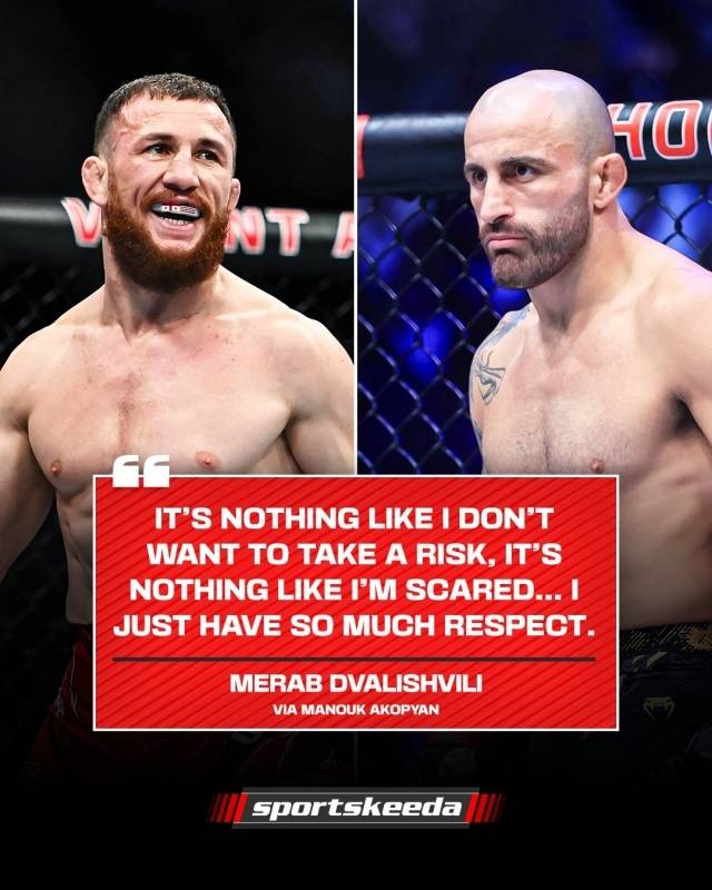 사실 드발리쉬빌리는 볼카노프스키에 대한 존중을 드러내며 스스로 콜아웃하지 않을 것이라고 전한 바 있다. 그러나 최근 인터뷰에서는 UFC가 제안할 경우 거부하지 않겠다고 밝히며 또 다른 슈퍼 파이트에 대한 가능성을 기대케 했다. 사진=스포츠키다 SNS